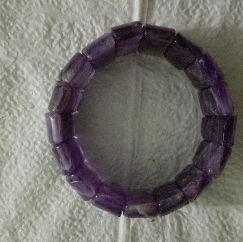 Chunky Amethyst Stretch Bracelet